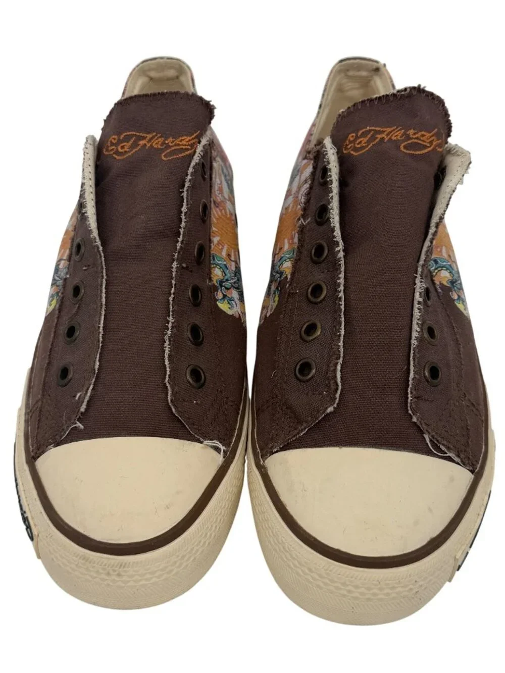 Vtg Y2K Ed Hardy Tattoo Canvas Sneakers | Streetwear Grunge Skater McBling Indie - Picture 13 of 16